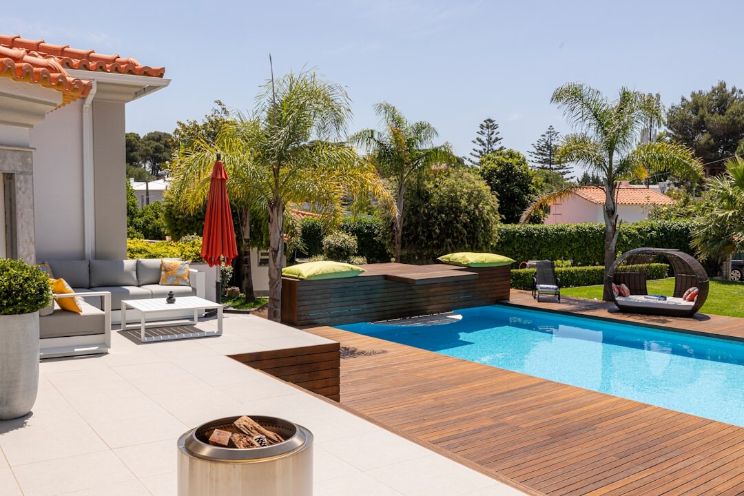 modern celebrity pool area
